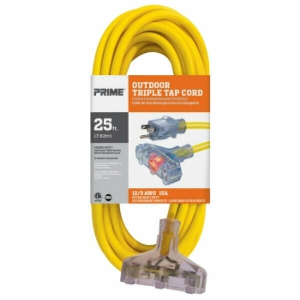 Output 25 ft. 12-3 Outlet Extension Cord, Yellow OU3987585